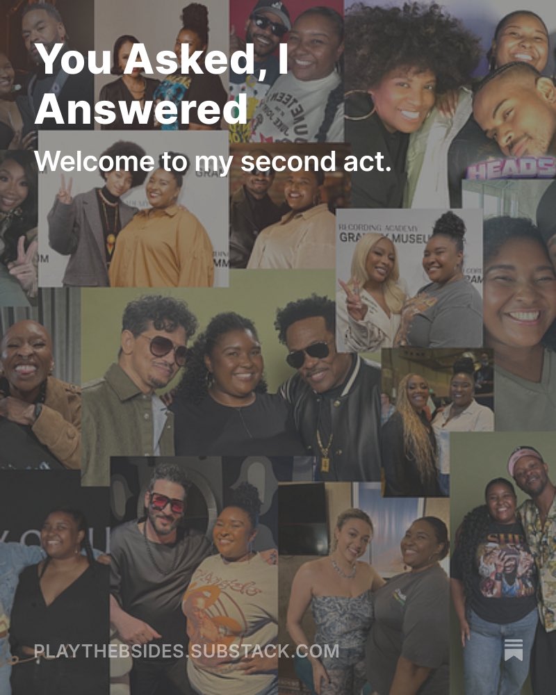Following in the footsteps of Danyel Smith and Angie Martinez while being the authoritative voice on all things R&amp;B at the house that Quincy Jones built was the dream. 

This is act ii. open.substack.com/pub/playthebsi…

Thank you for the outpouring of love and your continued support 🤎