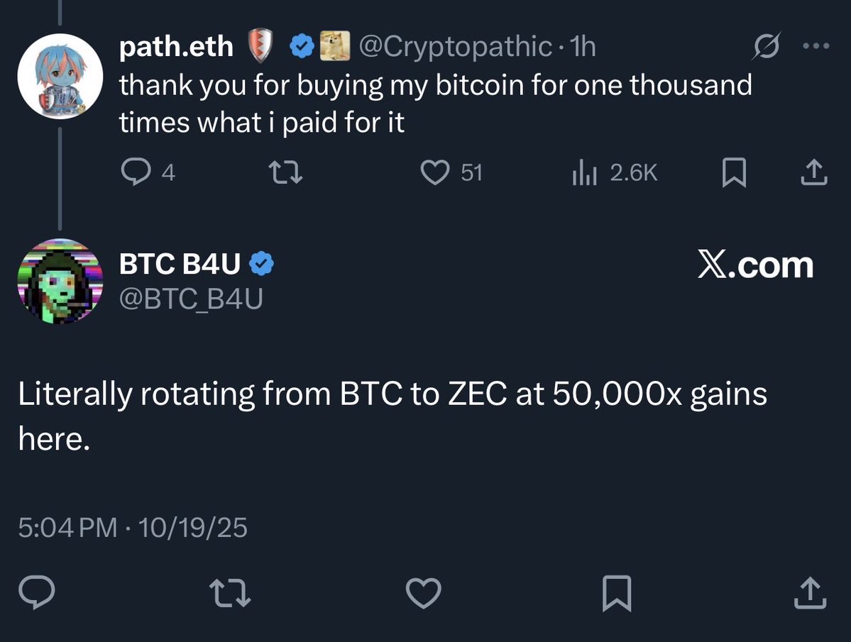 为 Zcash 相对于 Bitcoin 进行洗地宣传的推文截图