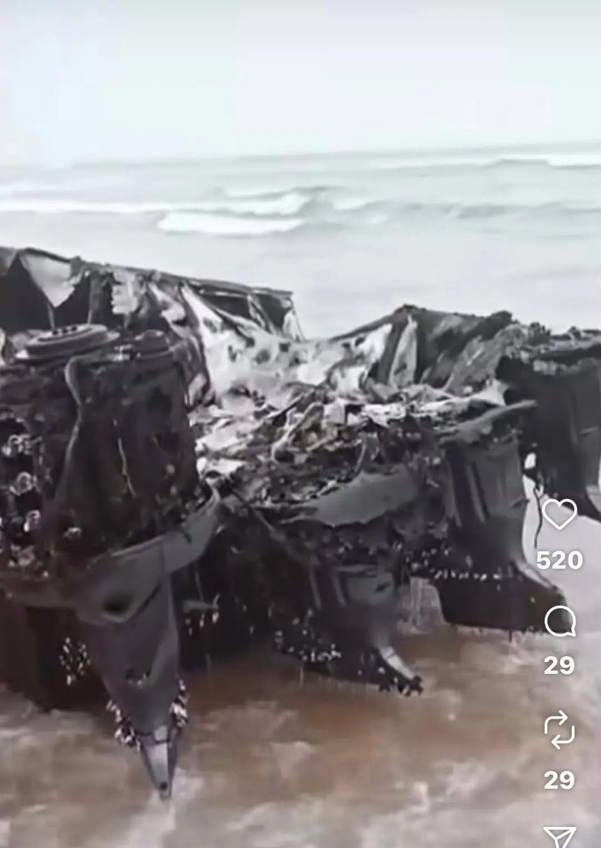 dotbooots's tweet photo. @conor64 This photo is of one of the boats from last week, washed up in Trinidad. It's been making the rounds there. Four V8 engines on it to catch fish? Lmao https://t.co/x0pAUu75r7