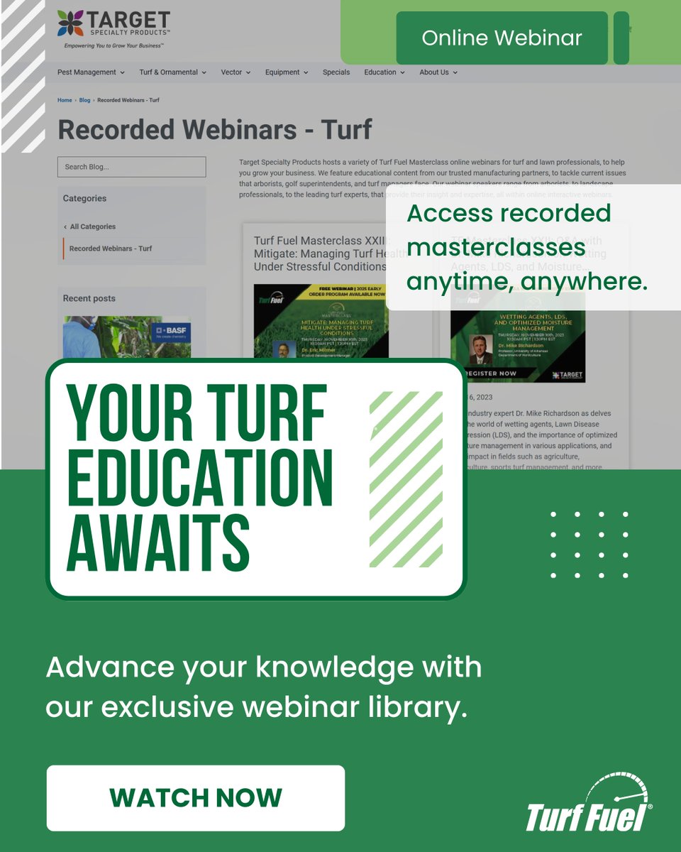 Sharpen your turf knowledge 🌱📚 Explore our on-demand Webinar Library packed with expert insights, tips, and strategies for healthier, stronger turf. Watch anytime, anywhere! spklr.io/6015BJDq5