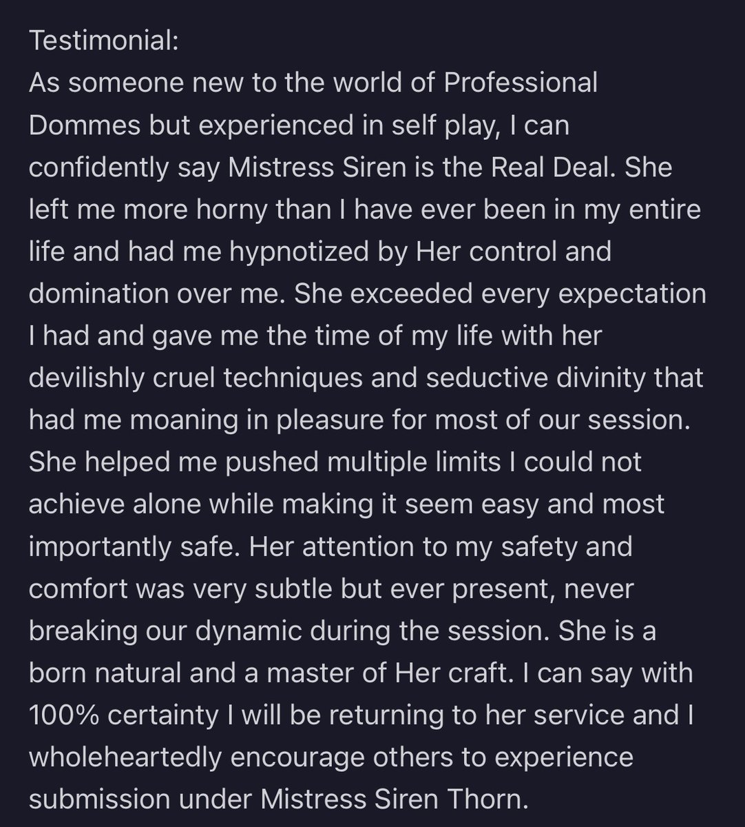 Shucks, this cuck sure knows how to make this Domme blush! I’m not usually a testimonial person but I really enjoyed this one! 😌
