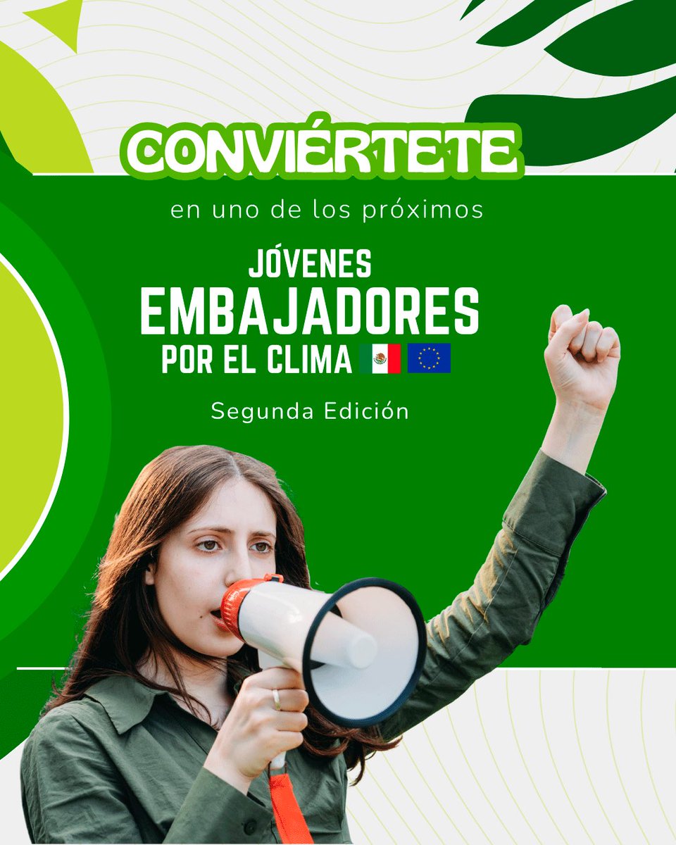 UEenMexico's tweet image. 📣 ¿Quieres ser parte de la red de #JóvenesEmbajadoresUEMX?

¡Postúlate y sé parte del cambio!

Consulta nuestra convocatoria: 
📲 link.europa.eu/jJvhtY

🗓️ ¡Tienes hasta el 10 de noviembre!

#ForOurPlanet #GreenTransition #EUForeignPolicy