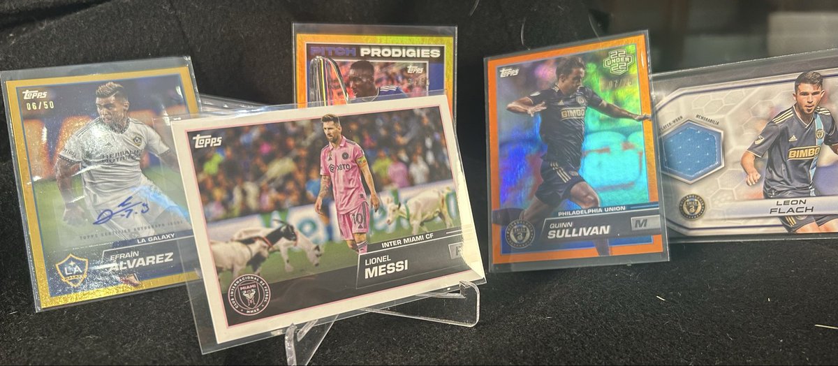 CardBreakCalc's tweet image. As Union fans this was excellent…kids met Quinn Sullivan at a @PhilaUnion event, so that card holds more weight than the Messi. Plus a Leon Flach and a lot of Uhre RC