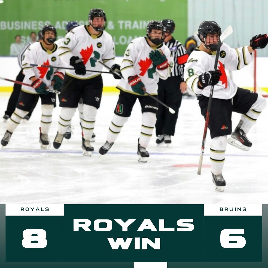 ROYALS WIN A BARN BURNER IN STRATHCONA! Royals fill the net courtesy of Ben Ankerman (2) Brady Middleton (2) Jake Sokoloski (2) Nolan Schmit gets his first as a Royal and Jackson Krochak buried the empty netter. Dawson Ringuette stops 49 of 55 for the dub. #Royalmaniacs