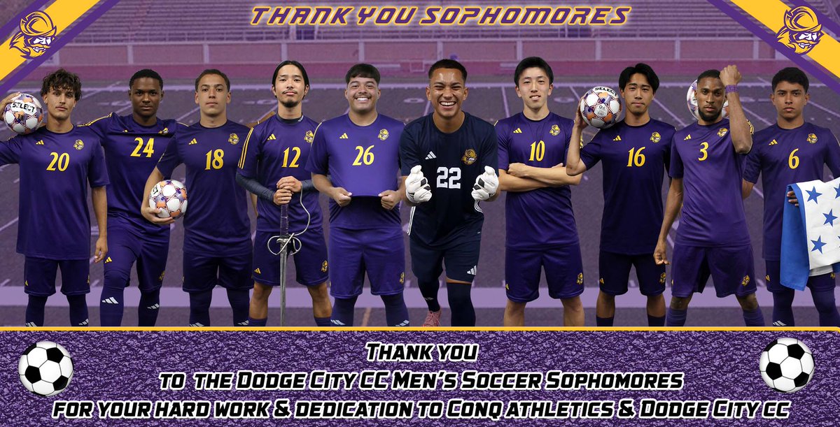 ⚽️Men's Soccer | #GoConqs

Thank you to our sophomores for their hard work &amp; dedication to Conq soccer &amp; Dodge City CC #BurnTheBoats