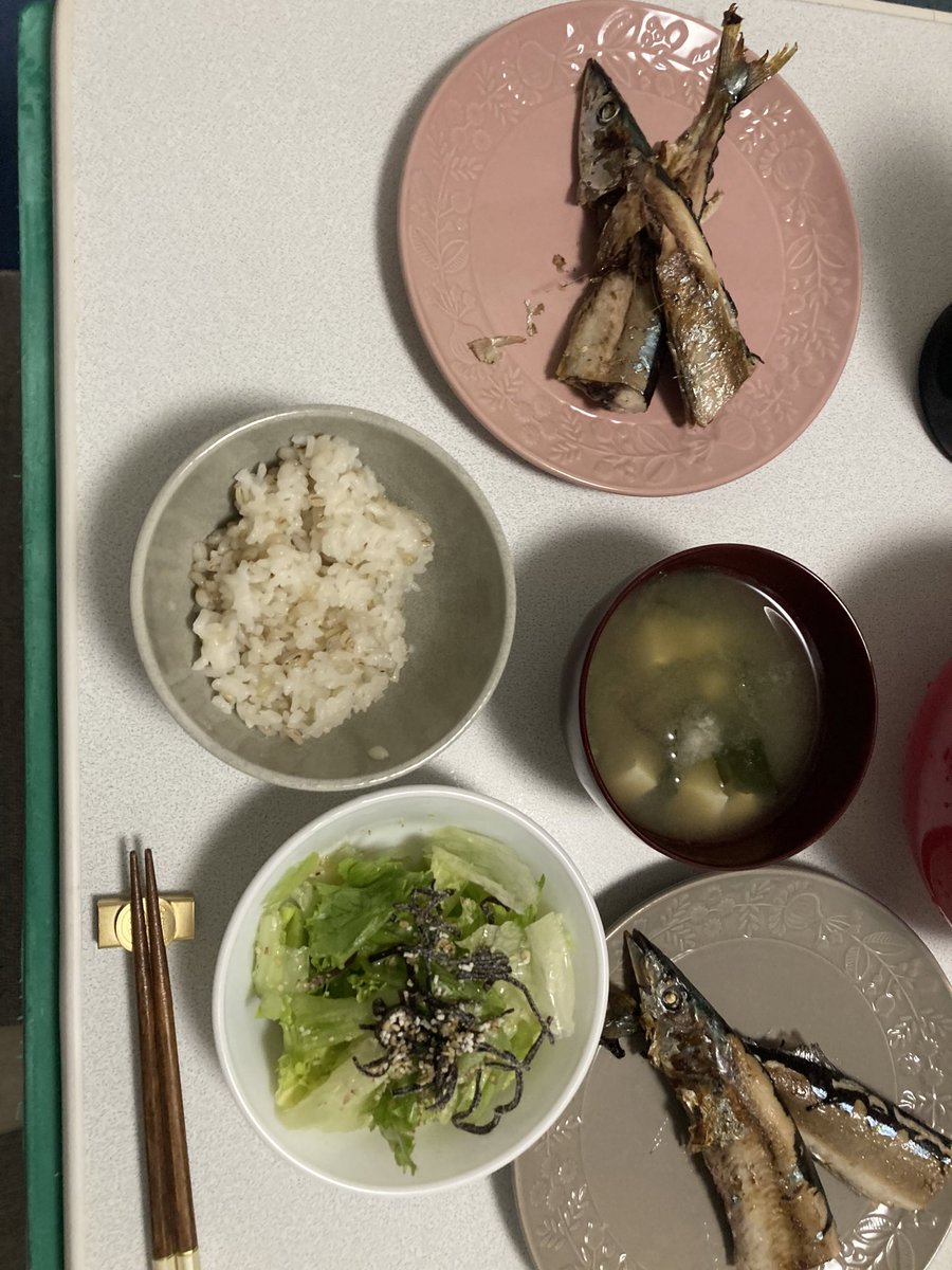 10/19

12:00
ブルーベリーとチーズ
プロテイン
カレー
全粒粉パン

おやつ
あんドーナツ　チョコ

18:30
塩昆布レタス
豆腐ワカメ味噌汁
さんま
もち麦

夜おやつ
ポテチ　ギルティ！