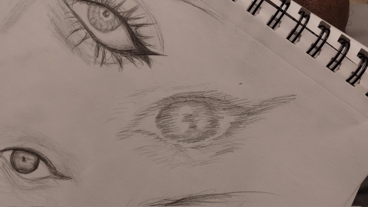Another one for the road

Horizontal line one only sketch of your left eye, makes it look fast.