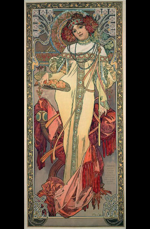 て*つ様 ゴブラン織 アルフォンス ミュシャ 四季 秋 ベルギー製 72×39× て*つ様 ゴブラン織 アルフォンス ミュシャ 四季 秋 ベルギー製