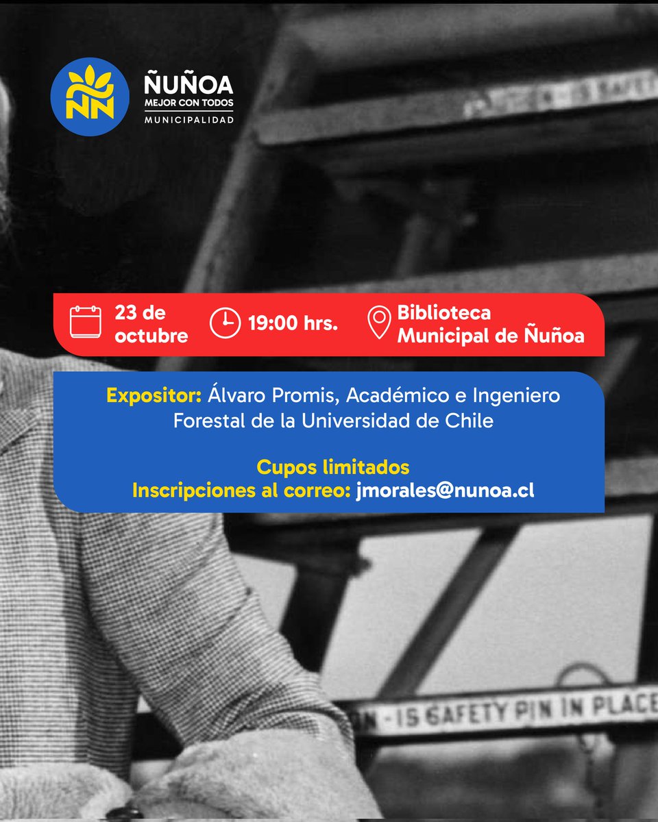 Jueves 23 de octubre
19.00 horas
Biblioteca Municipal de Ñuñoa