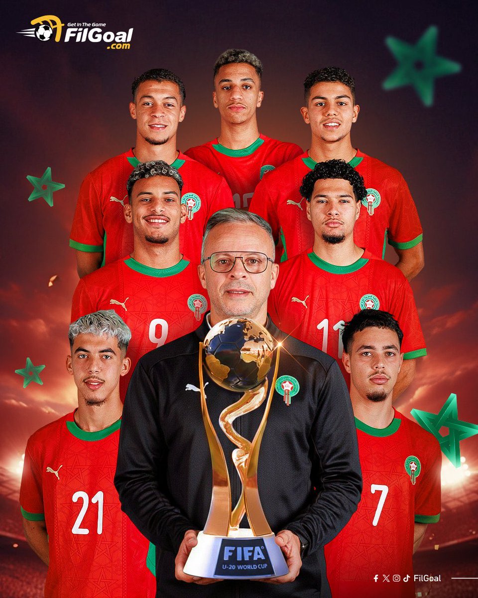 مليار ونصف ألف مبروك 
رسمياً🚨- 

• منتخب #المغرب 🇲🇦 بطلاً لكأس العالم للشباب بعد تغلبه على الأرجنتين 2-0 🏆🔥 .
