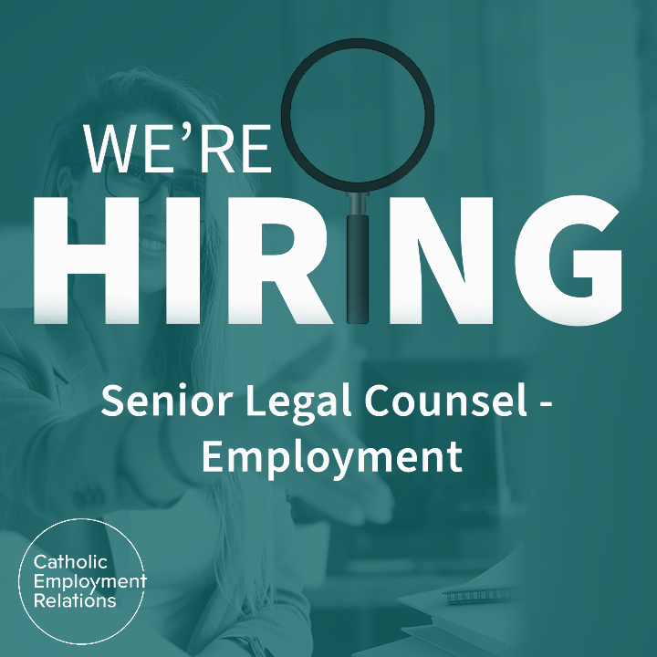 We’re Hiring! Senior Legal Counsel – Employment

Join our team at Catholic Employment Relations (CER)
 Sydney CBD | Apply by 31 Oct 2025

We’re looking for an experienced employment lawyer to join our dedicated team at Catholic Employment Relations.👉seek.com.au/job/87955301