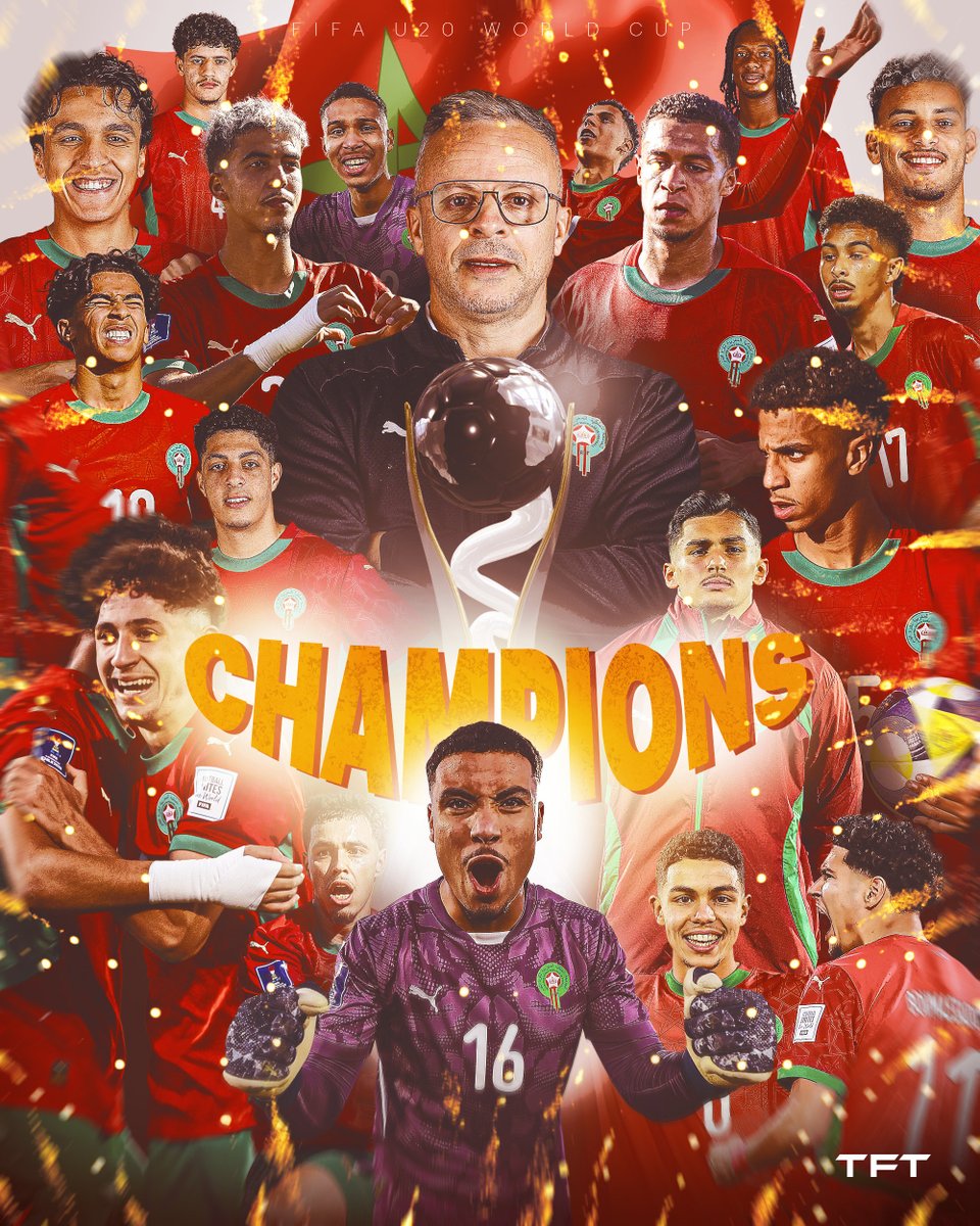 ⏱️ 𝗧𝗘𝗥𝗠𝗜𝗡𝗘́ ! 𝗟𝗘 𝗠𝗔𝗥𝗢𝗖 𝗕𝗔𝗧 𝗟’𝗔𝗥𝗚𝗘𝗡𝗧𝗜𝗡𝗘 𝗘𝗧 𝗗𝗘𝗩𝗜𝗘𝗡𝗧 𝗖𝗛𝗔𝗠𝗣𝗜𝗢𝗡 𝗗𝗨 𝗠𝗢𝗡𝗗𝗘 𝗨𝟮𝟬 ! 🏆🇲🇦

Le Maroc devient le deuxième pays africain à remporter le sacre ! 🌍

Bravo à nos lionceaux de l’Atlas ! 🦁