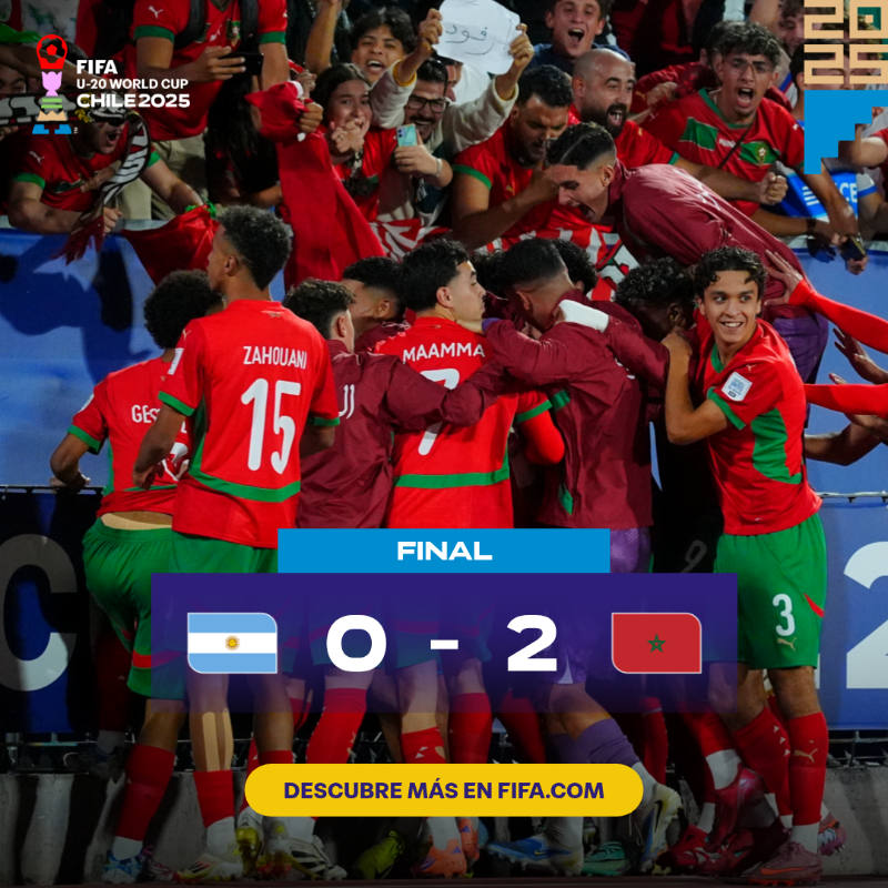 fifaworldcup_es's tweet photo. ¡MARRUECOS ES CAMPEÓN MUNDIAL SUB-20! 🇲🇦🏆

#U20WC
