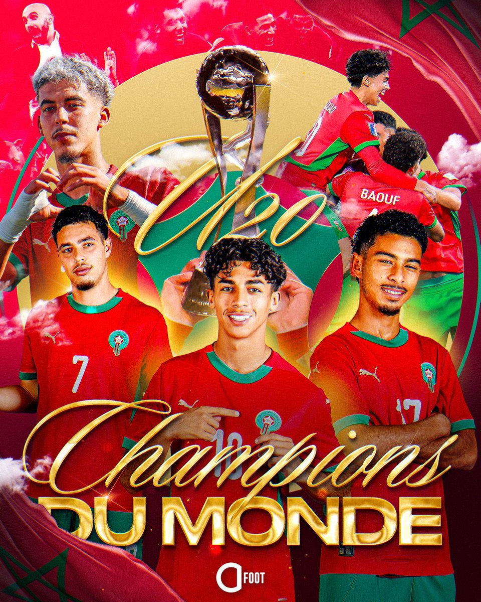 🚨🚨 OFFICIEL ! 𝗟𝗘 𝗠𝗔𝗥𝗢𝗖 🇲🇦 𝗦’𝗜𝗠𝗣𝗢𝗦𝗘 𝗙𝗔𝗖𝗘 𝗔̀ 𝗟’𝗔𝗥𝗚𝗘𝗡𝗧𝗜𝗡𝗘 🇦🇷 𝗘𝗧 𝗘𝗦𝗧 𝗖𝗛𝗔𝗠𝗣𝗜𝗢𝗡 𝗗𝗨 𝗠𝗢𝗡𝗗𝗘 𝗨𝟮𝟬 !!! 💎🦁🤩

✨ Le football marocain ne cesse de briller :

🏆 𝗖𝗛𝗔𝗠𝗣𝗜𝗢𝗡 𝗗𝗨 𝗠𝗢𝗡𝗗𝗘 𝗨𝟮𝟬 𝗘𝗡 𝟮𝟬𝟮𝟱
🏆 𝗖𝗛𝗔𝗠𝗣𝗜𝗢𝗡