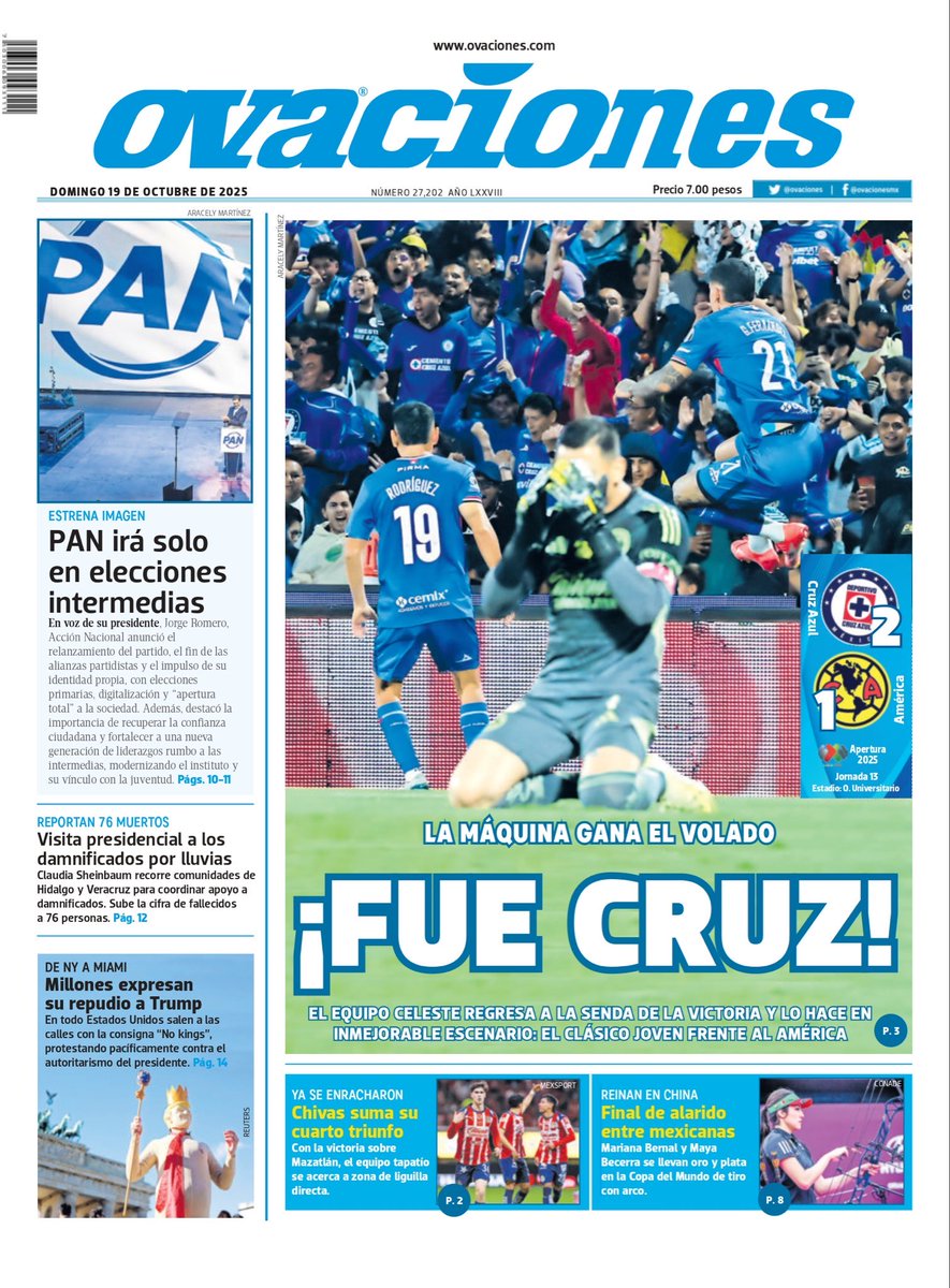 romarturo1's tweet photo. #CruzAzulForever #CelesteDeCorazón #SuperMáquina #PortadasEspectaculares #VamosPorLaDécimaYMás https://t.co/MblSBD24Bq