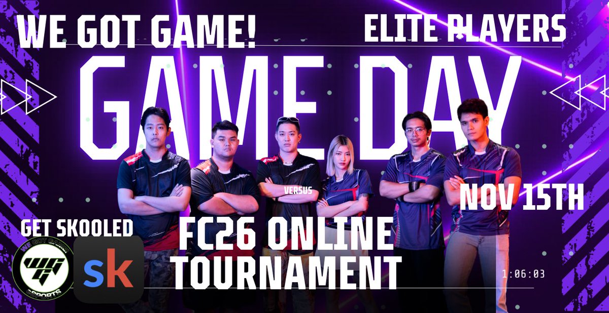 Those who follow us may have notice that we no longer post on “X” as often..

So we apologize if you have missed some of our recent events COD, Chel etc.. But letting you know about our FC26 online event and  In-person event coming soon.

Follow on IG @wegotgame_corp_esports