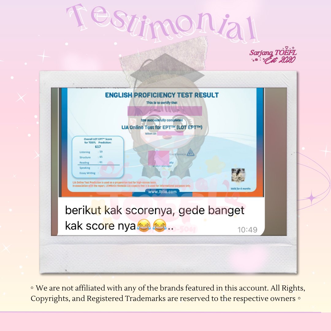 eclaiq's tweet image. ꒰𝟺𝟼𝟶𝟻-𝟺𝟼𝟶𝟽꒱ EPT LIA Online 💻
Kita bantu untuk pengerjaan tesnya yaa. Pastinya sertifikat resmi & terverifikasi ⛺️