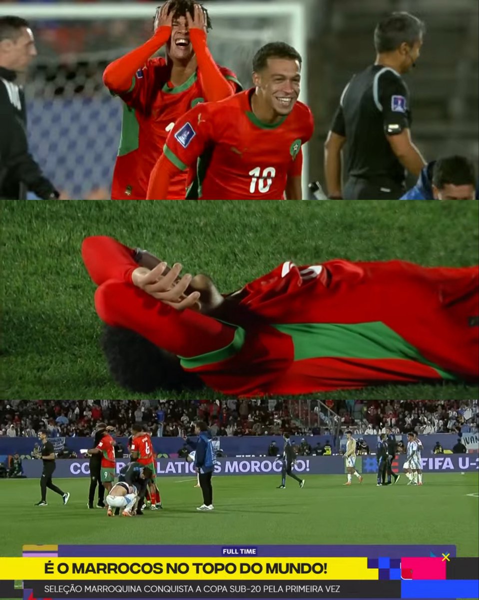Marrocos campeão do mundo sub-20 pela primeira vez na História!

Eu sempre fiz questão de dizer: não é moda, é projeto.

Derrotaram as escolas mais tradicionais do mundo na competição.

Do Brasil à Espanha. Da França à Argentina.

O futebol africano conquista o mundo!

🇲🇦🇲🇦🇲🇦