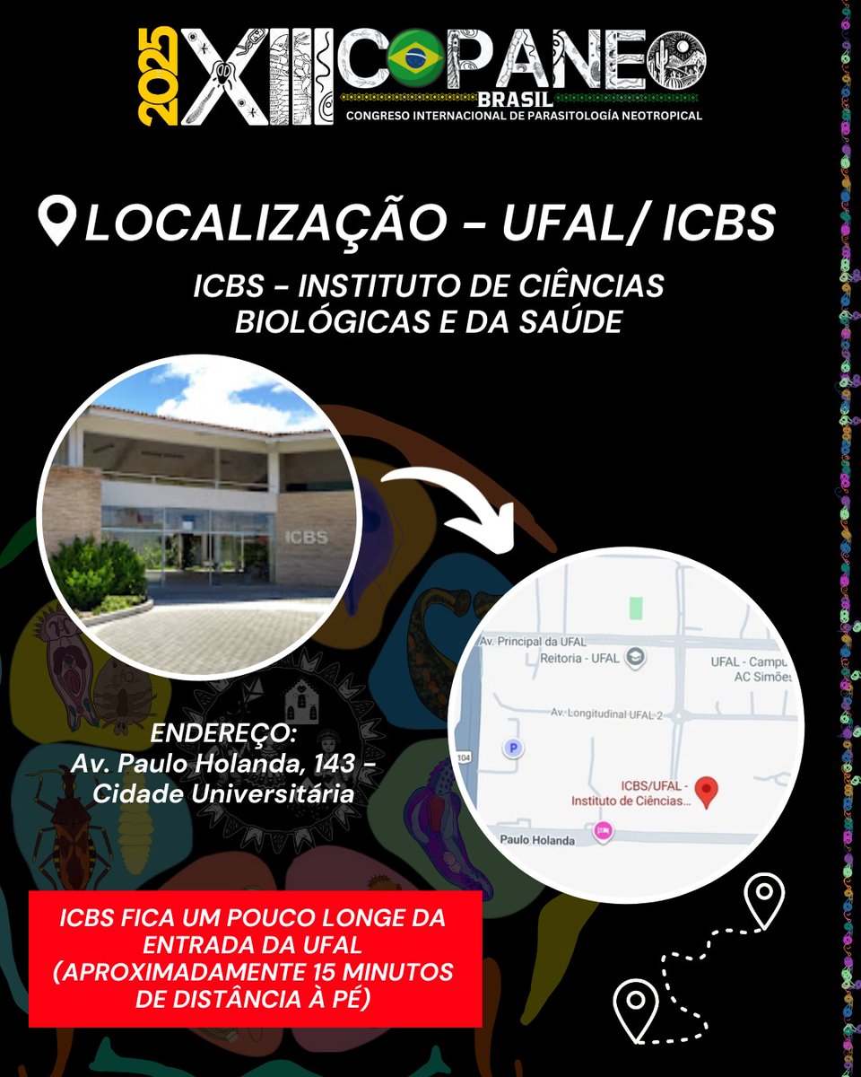 📍 SALAS DE LOS MINICURSOS EN LA UFAL

Consulta abajo la dirección y las salas donde se realizarán los minicursos del XIII COPANEO 2025 

🕗 Horario: 08h00 a 12h00
🏫 UFAL / ICBS
