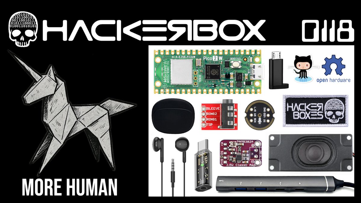 slofunk's tweet image. Just dropped my latest @hackerboxes video. This is for box 0118 - More human. 
Thanks to @PCBWayOfficial for sponsoring this one! 
Pretty fun tinkering with a Pico 2 W. 
youtu.be/O0-J4PbaR4Y?si…