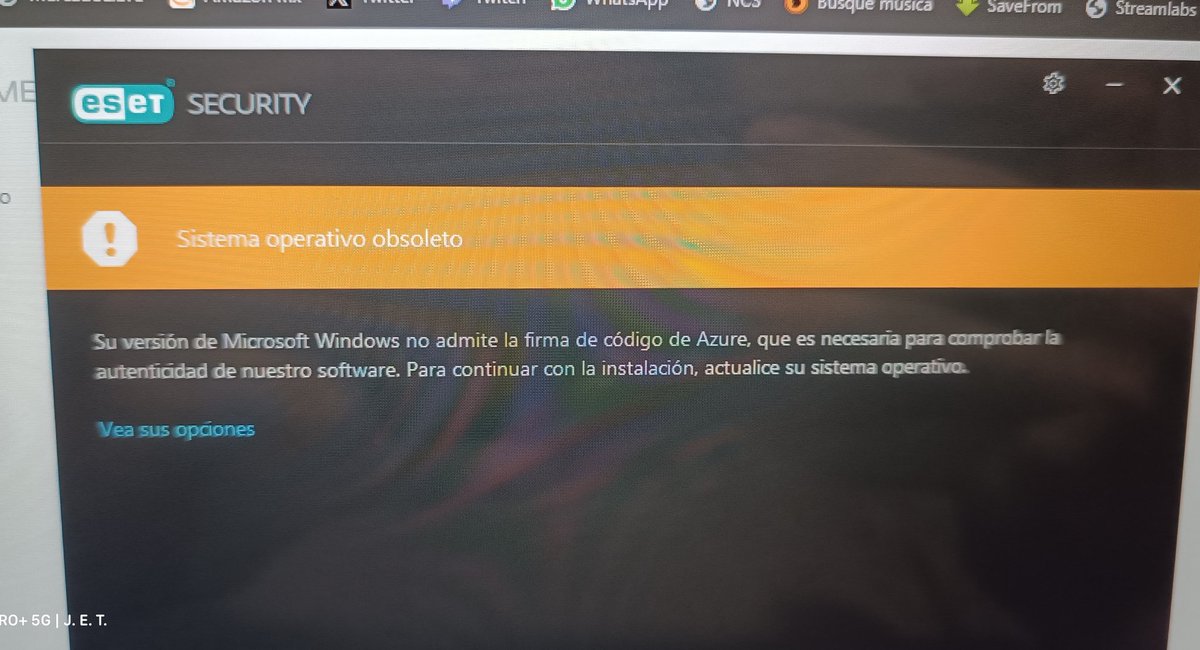JoseETutorials's tweet image. Microsoft son unos pendejos de mierda y eset también. Que les valga verga yo pague mi antivirus y lo puedo usar en la vercion de so que se me inche los Webos!