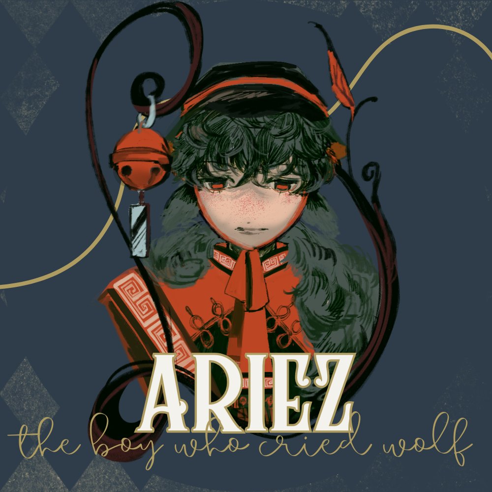 🐇 CHARACTER PREVIEW 🐇

"Black sheep of the village, cast to the outskirts to shepherd on his lonesome."

Meet Ariez, staring in <a href="/mlkinis/">mlkinis 💜</a>'s rendition of The Boy Who Cried Wolf!
