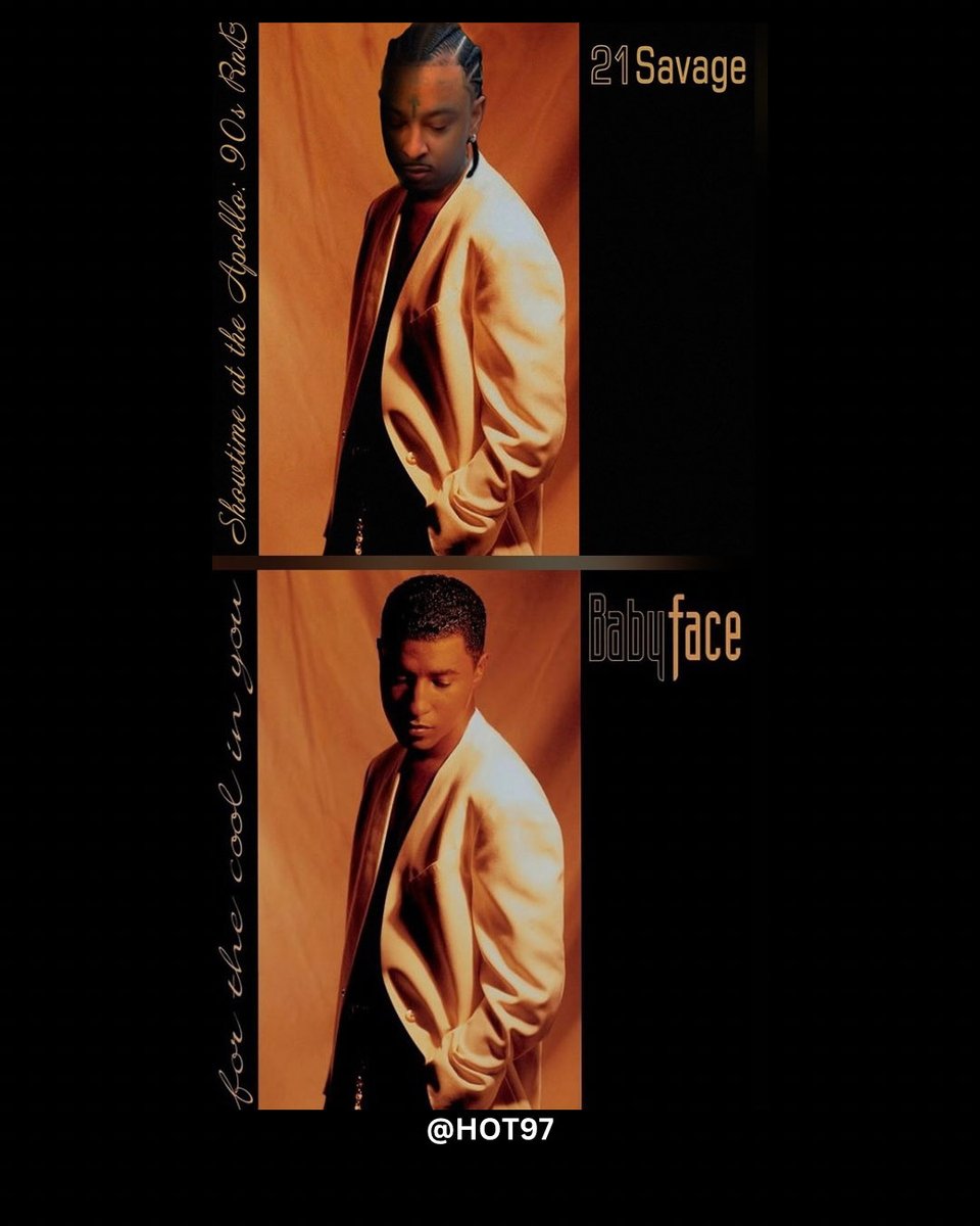 HOT97's tweet image. #21Savage pays tribute to classic ’90s R&amp;amp;B by inserting himself onto legendary album covers once graced by icons like #Aaliyah, #KeithSweat, #TevinCampbell, and more!