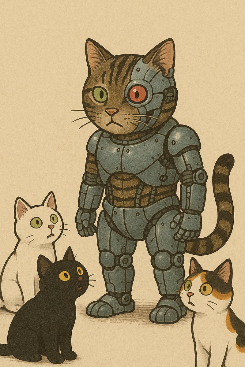 AIピクターズ今日のお題「サイボーグ」
サイボーグ猫さん
#Aipictors #AIイラスト︎ #AIart #ねこ #猫
