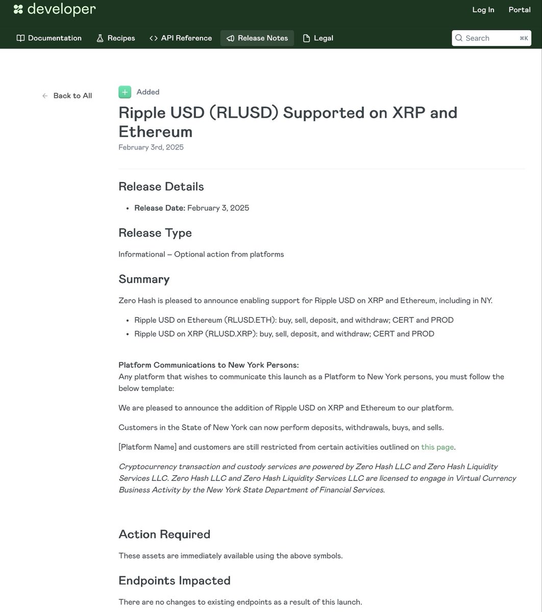 The Walmart OnePay crypto deal is with a company called ZeroHash.

Guess what ZeroHash is using as a stablecoin.

RLUSD. // XRP