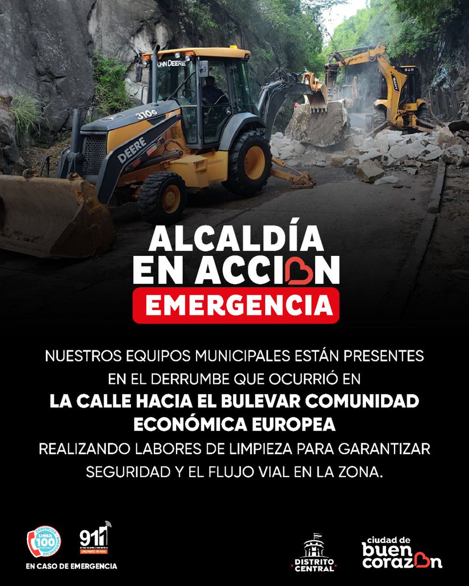 🚧 Continuamos removiendo las rocas que obstruyeron el paso en el túnel de la calle Los Alcaldes, que conduce al bulevar Comunidad Económica Europea. 🪨💪

⚠️ Te pedimos tomar rutas alternas mientras nuestros equipos trabajan para limpiar completamente la zona. 🚗🛠️

#AMDC