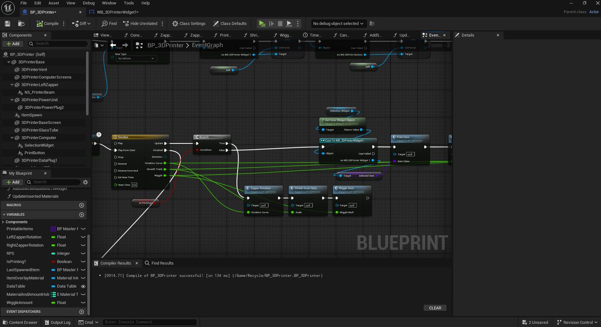 ParsnipennDev's tweet image. Tried working on my recycle and crafting system to fix a couple bugs but I didn&apos;t leave enough comments on my blueprints so I&apos;m stumbling around trying to piece everything together. Got a little bit done though. Still have a lot to do on documentation for it.