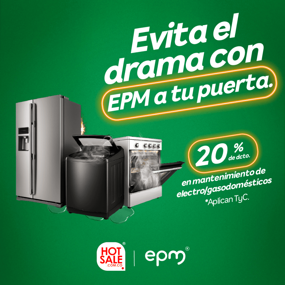 Con EPM a tu puerta evita el drama y alarga la vida útil de tus electro/gasodomésticos.  ¡mantenlos como nuevos y ahorra hoy! 💚 . Agenda ya y paga después en tu factura de EPM. Aplican TyC

hubs.la/Q03PfGhZ0

@epmestamosahi