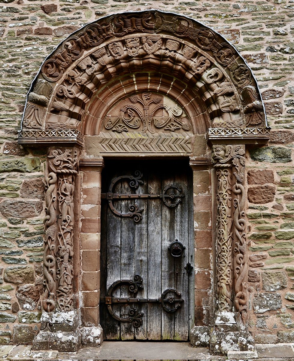 The 900-year-old doorway of the Church of St. Mary and St. David in Herefordshire, UK 🇬🇧.