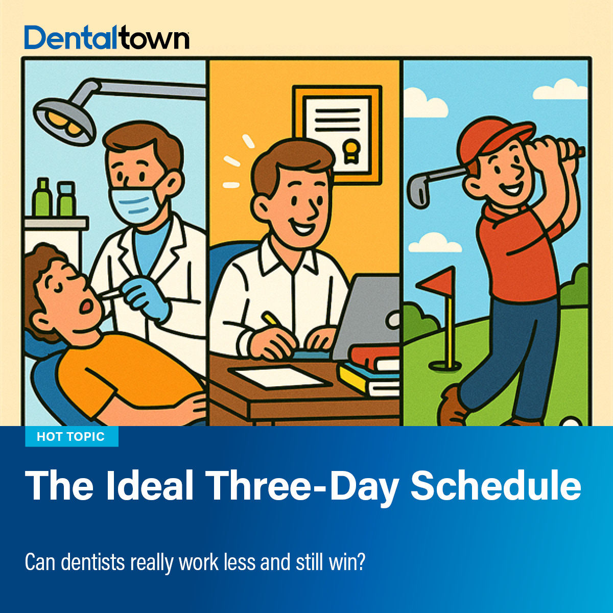 Dentaltown's tweet image. Can a 3-day workweek really work in dentistry? 🦷
Learn how dentists are boosting efficiency, profits, and balance—without adding hours.
👉 bit.ly/3LbJQ6M

#Dentistry #PracticeManagement #WorkLifeBalance #Dentaltown