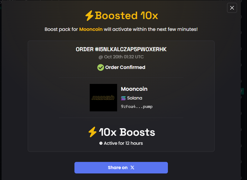 ANOTHER ROUND OF BOOST TO MAKE THIS SHIP GO FASTER $MOONCOIN #MOONDAT