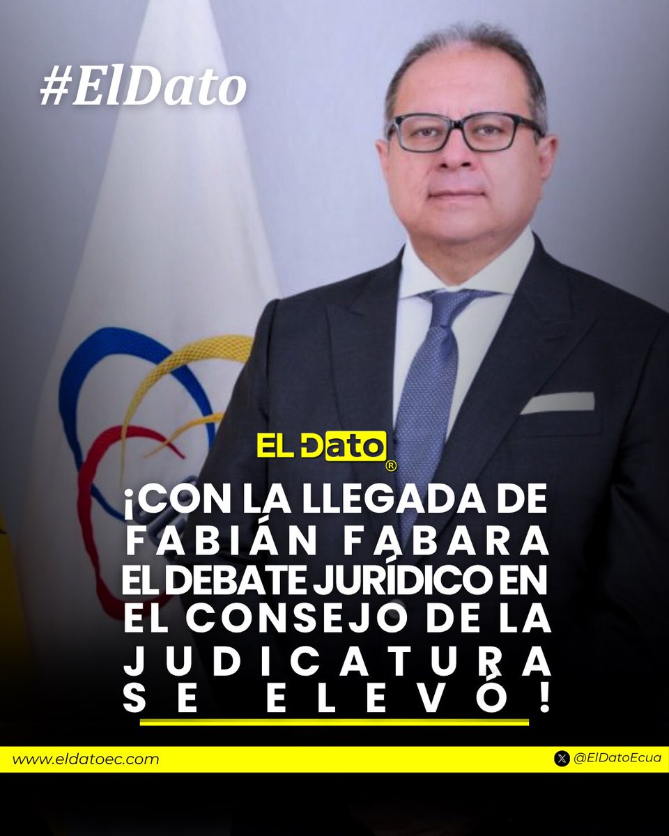 ElDatoEcua's tweet photo. #ElDato 🇪🇨 ¡CON LA LLEGADA DE FABIÁN FABARA EL DEBATE JURÍDICO EN EL CONSEJO DE LA JUDICATURA SE ELEVÓ!

Desde su incorporación al Consejo de la Judicatura (CJ), Fabián Fabara ha marcado una nueva dinámica en el tratamiento de los procesos disciplinarios dentro de la Función Judicial. Su presencia ha contribuido a elevar el nivel del debate jurídico en torno a las sanciones aplicadas a los servidores judiciales, impulsando un enfoque más técnico, transparente y apegado al debido proceso.

Fabara ha insistido en que su gestión se rige por un firme compromiso con el país, basado en los principios de honestidad, transparencia y trabajo incansable. “No protejo a delincuentes, lavadores de dinero o terroristas”, recalcó, resaltando su posición ética frente a los cuestionamientos y la necesidad de depurar el sistema judicial de cualquier práctica indebida.

En sus declaraciones, el vocal indicó que la razón de ser del Consejo de la Judicatura es facilitar la labor jurisdiccional y garantizar una administración de justicia eficiente, cumpliendo, además, con el control disciplinario de jueces y funcionarios, “siempre con responsabilidad y respeto al debido proceso”.

“Trabajamos con la convicción de fortalecer la Función Judicial, sin intereses personales y unidos hacia un mismo objetivo”, afirmó Fabara, destacando que su gestión busca consolidar una justicia más confiable, técnica y cercana a la ciudadanía.

Con este enfoque, el Consejo de la Judicatura ha abierto un espacio de discusión más riguroso y transparente sobre la aplicación de sanciones disciplinarias.

#ElDato #Ecuador #ConsejodelaJudicatura #Judicatura #justicia
