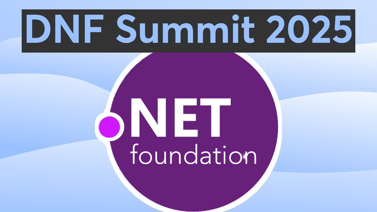 dotnet's tweet image. Coming November 10 at 8AM PT...
.NET Foundation Summit 2025
This free and virtual event celebrates the open source community and its projects in and around the .NET ecosystem and features talks from some of the (cont) msft.it/l/6015s7Ykd
