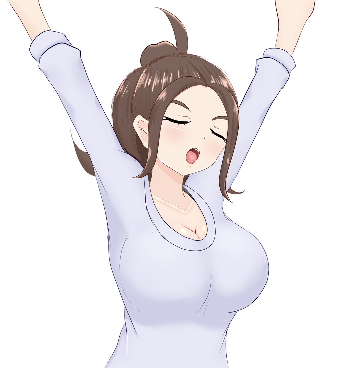 with_arutorasu's tweet image. ポケモンZA、寝起きで伸びしてる女主人公ちゃん。
男主人公君をメス堕ちさせられると後から知ってやり直そうか悩んだけどこのシーン見て「…まあこのままでいっか」となった。

…ここまで大きくないって？露出もしてないって？
細かいことは気にするなペコ