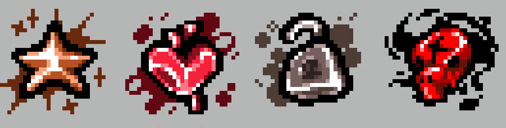 Newer_255's tweet photo. Hello again creturrs, I'm back, and now I'm old !!

(Portraits, In-game Sprites and "Soul stones")
#Tboi #thebindingofisaac #pixelart https://t.co/Hnd0n4q3sN