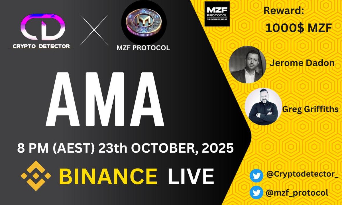 mzf_protocol's tweet image. @mzf_protocol 1st AMA with @CRYPTODETECTOR_ 

binance.com/en/live/video?…