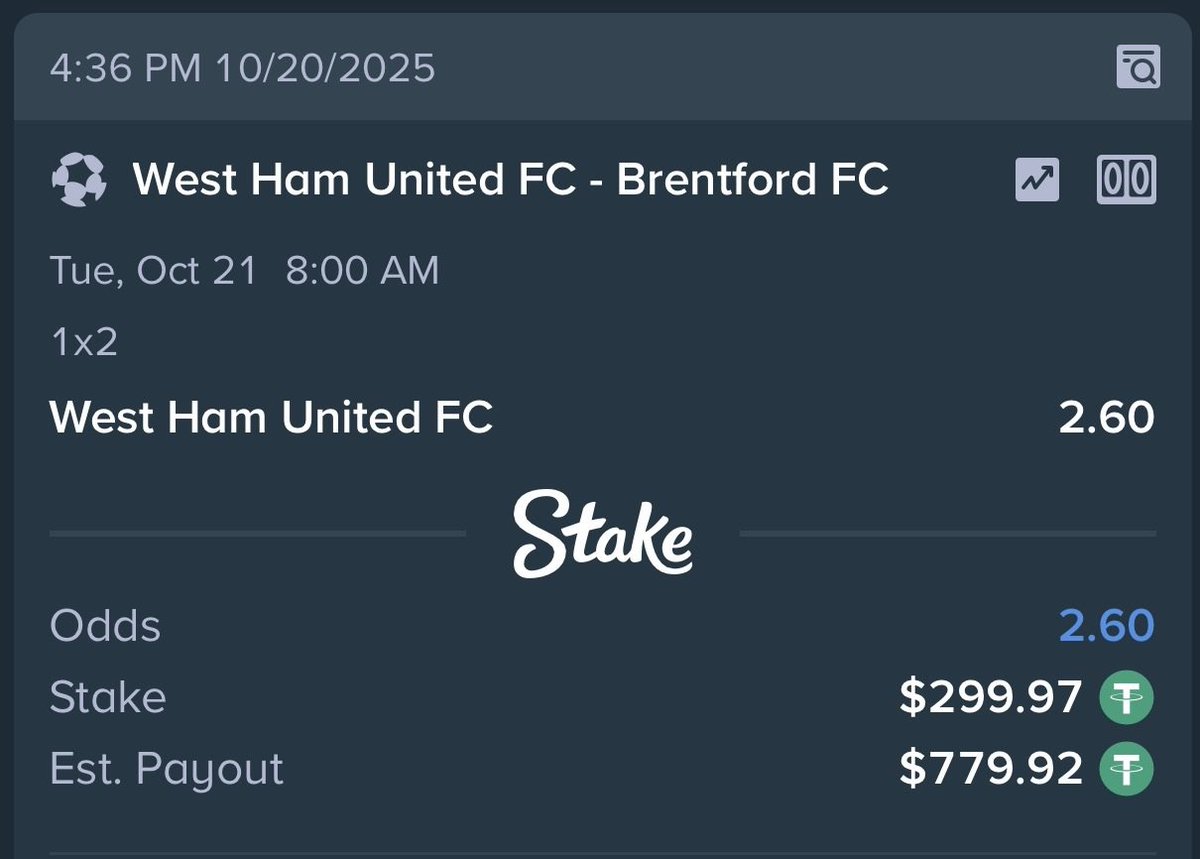 United win hit perfectly ✅ 

Now let’s see if West Ham can make it two nights of profit post-Potter