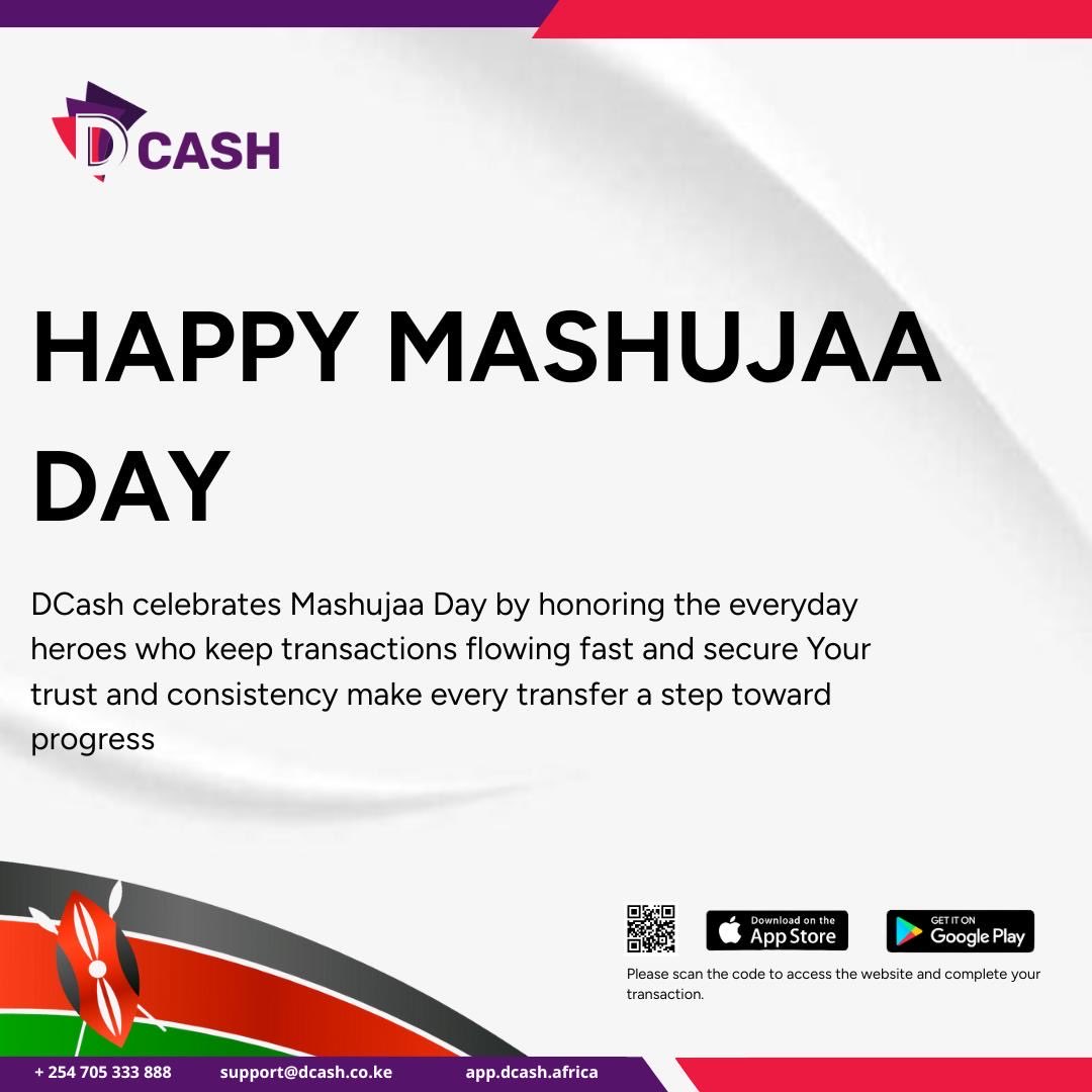 DCash_Africa's tweet image. DCash celebrates Mashujaa Day by honoring the heroes who make every transaction smooth fast and secure Together we move money and the nation forward
#DCash #MashujaaDay #SmartTransactions #FastAndSecure #DigitalFreedom