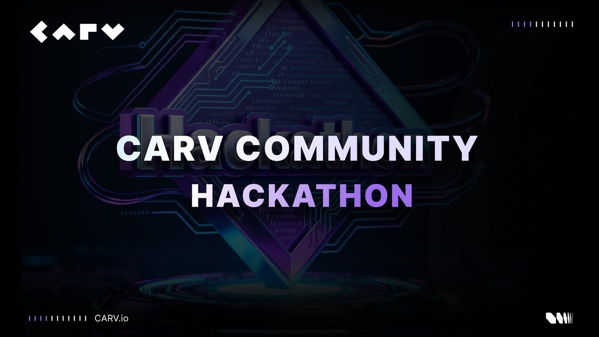 carv_official's tweet image. Web3 is evolving—away from speculation and toward real utility.
At CARV, we believe the next wave of innovation will be shaped by builders, not narratives.

Today, we’re launching the CARV Community Hackathon — a global call to developers, creators, and CARVers to build…