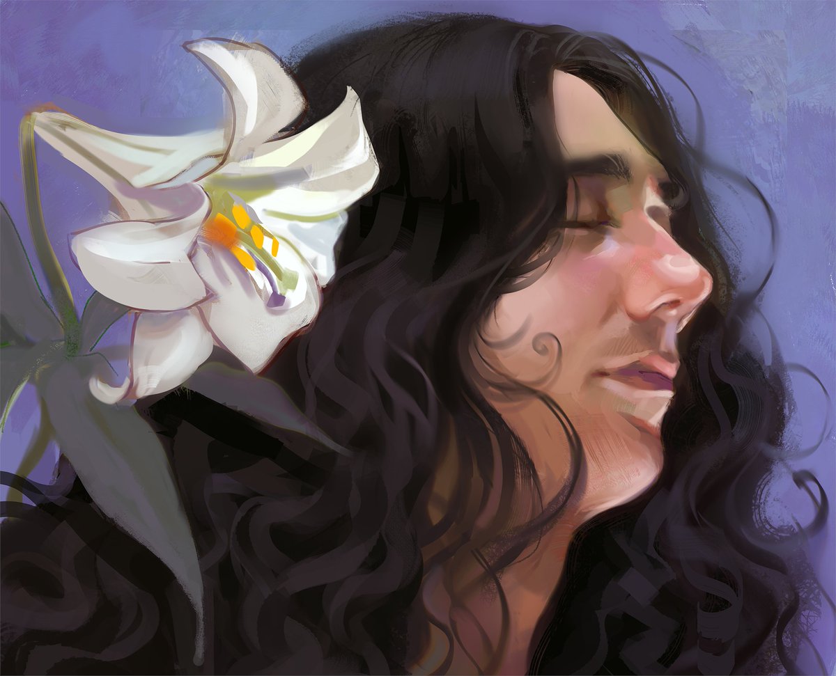 staticlear's tweet image. testing brushes on a very old drawing of neige