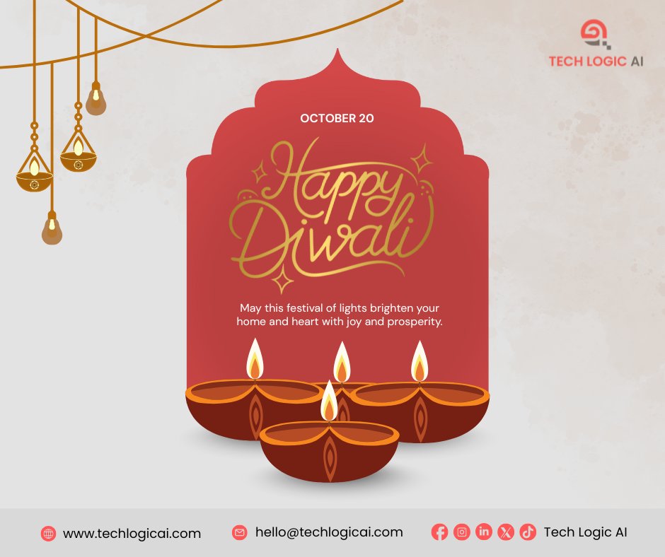 TechlogicAI's tweet image. Wishing everyone a bright and joyous #Diwali!
May the festival of lights guide us toward happiness, prosperity, & endless possibilities.
Let’s keep spreading innovation and kindness wherever we go.
#HappyDiwali #FestivalOfLights #TechLogicAI #AIForGood #InnovationAndLight