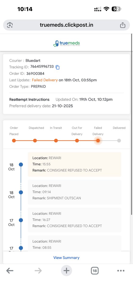 DeshPremi755's tweet photo. @BlueDartCares i am getting out for delivery msg everyday but no one is calling me for delivery . Its looks like they dint want to deliver product its been 4 times i got out for delivery msg https://t.co/FQuDZV4Z9c