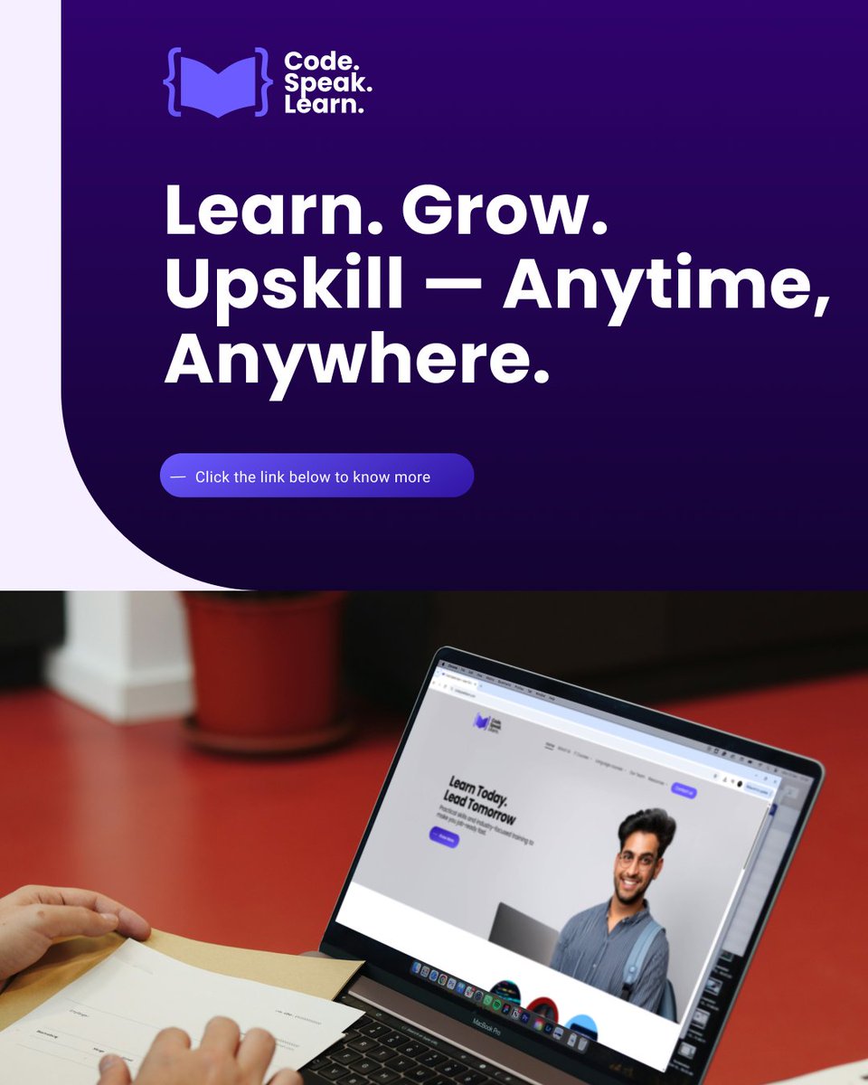 CodeSpeakLearn's tweet image. This Diwali, let the light of knowledge shine brighter! ✨
Learn, grow &amp;amp; upskill — from AI to Soft Skills, all in one platform built for your success. 💻
Visit 👉 codespeaklearn.com
#HappyDiwali #UpskillYourself #AI #DataScience #MachineLearning #CareerGrowth #OnlineLearning