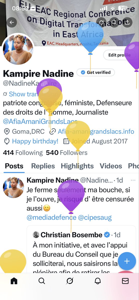 Il ya des ballons sur Mon profil🙌🏼. Thank you Lord for a new year full of hope and blessings.
Happy birthday to me.
<a href="/leParrainRDC/">𝐥𝐞 𝐏𝐚𝐫𝐫𝐚𝐢𝐧</a> sala geste tse🙂