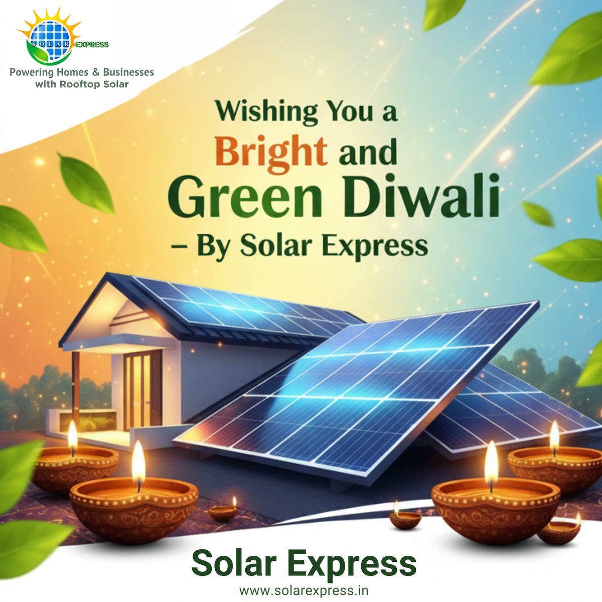SolarExpressInd's tweet image. ✨ Solar Express wishes you a Bright &amp;amp; Green Diwali! ✨

This Diwali, light up your home with the power of the sun. ☀️

 Go Solar, Save Energy, and Shine Brighter!
– Team Solar Express
 Powering Homes &amp;amp; Businesses with Rooftop Solar ⚡

#HappyDiwali #SolarExpress #GoSolar