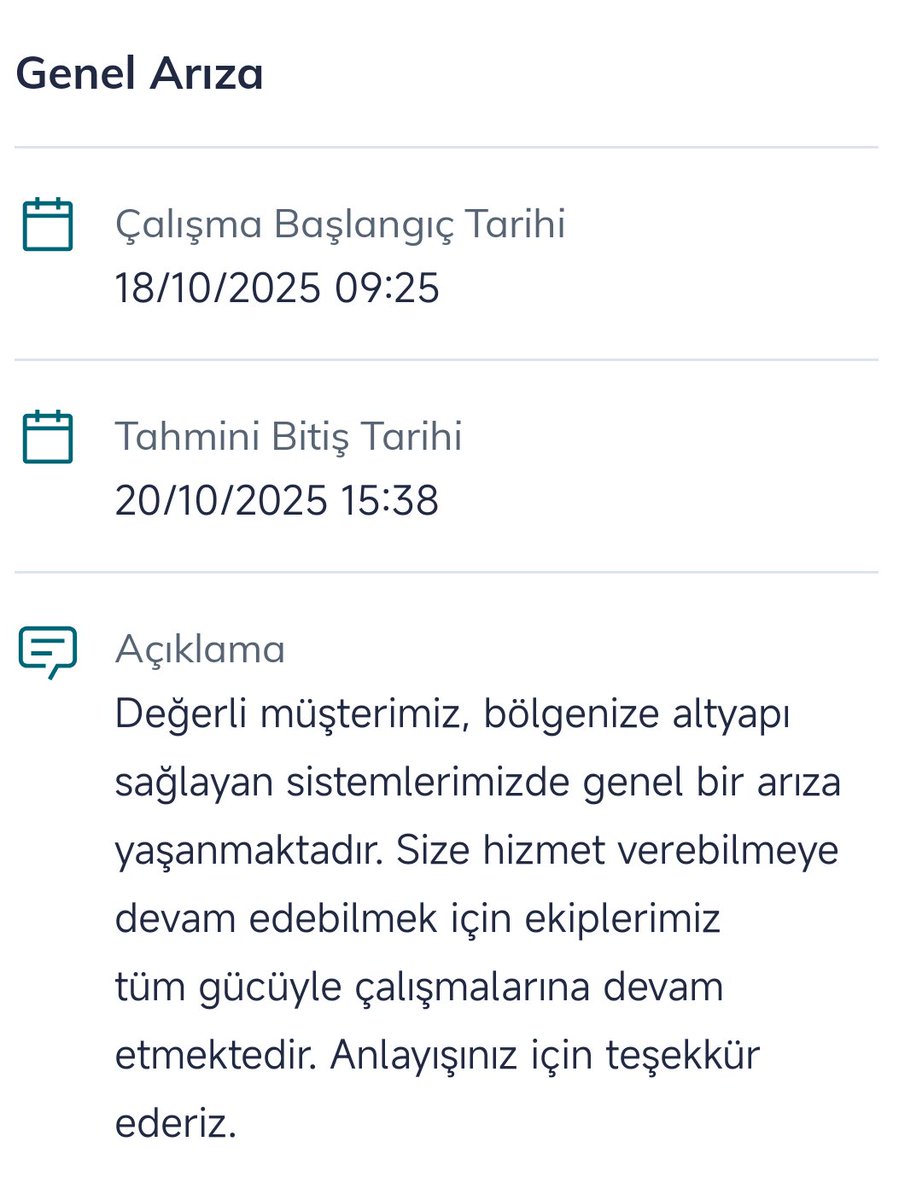 perincekb's tweet photo. @TurkTelekom 48 saattir hizmet veremiyor. 2 ayda bir tekrarlanan ve bakım çalışması olarak yansıtılarak açıklama yapılmadan insanları mağdur ediyor. Bedeli ödenen hizmet alınamıyor. Uzak durun başka sağlayıcılara yönelin. @TTDestek https://t.co/NyjDqKaOu4